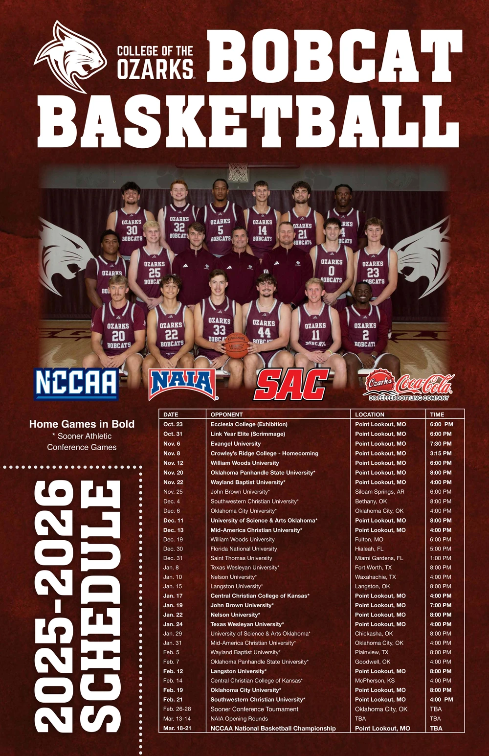 Men's Bobcat Basketball Team Poster